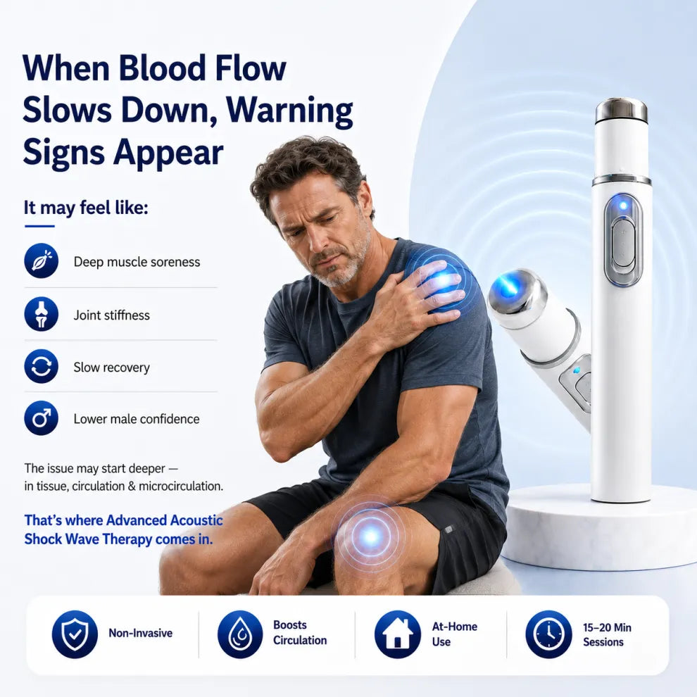 Advanced sound waves relieve muscle pain, joint stiffness, and tendon discomfort.